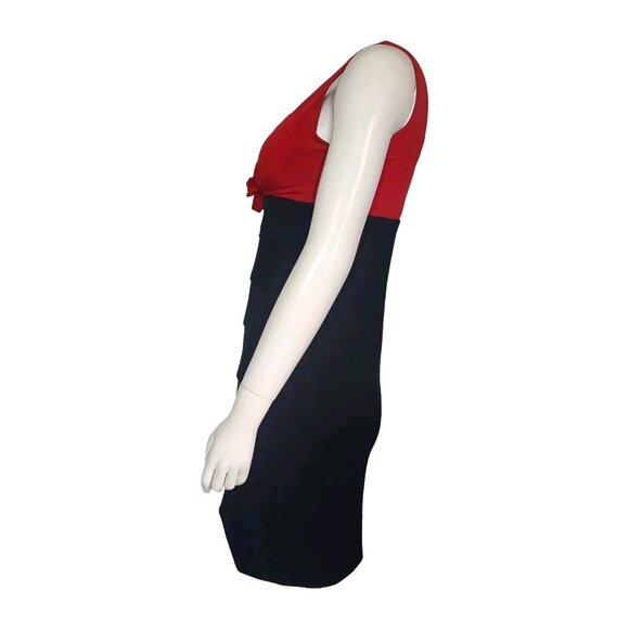 ENFOCUS STUDIO Red Black Sleeveless Pullover Tiered Dress Womens Size 4 - Picture 2 of 6